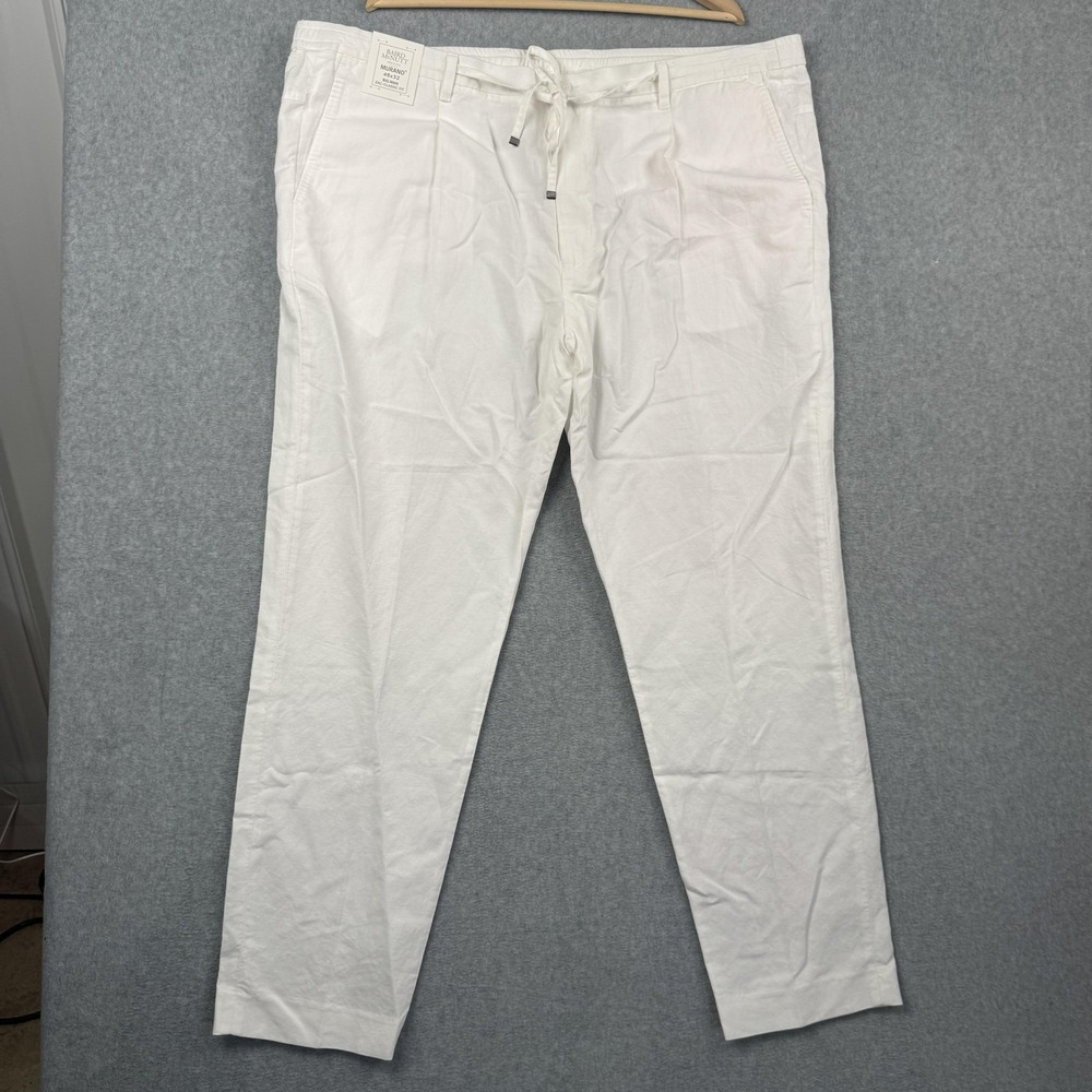 Murano Baird McNutt Pants Mens 46x32 White Linen Cotton Zac Classic Travel NEW